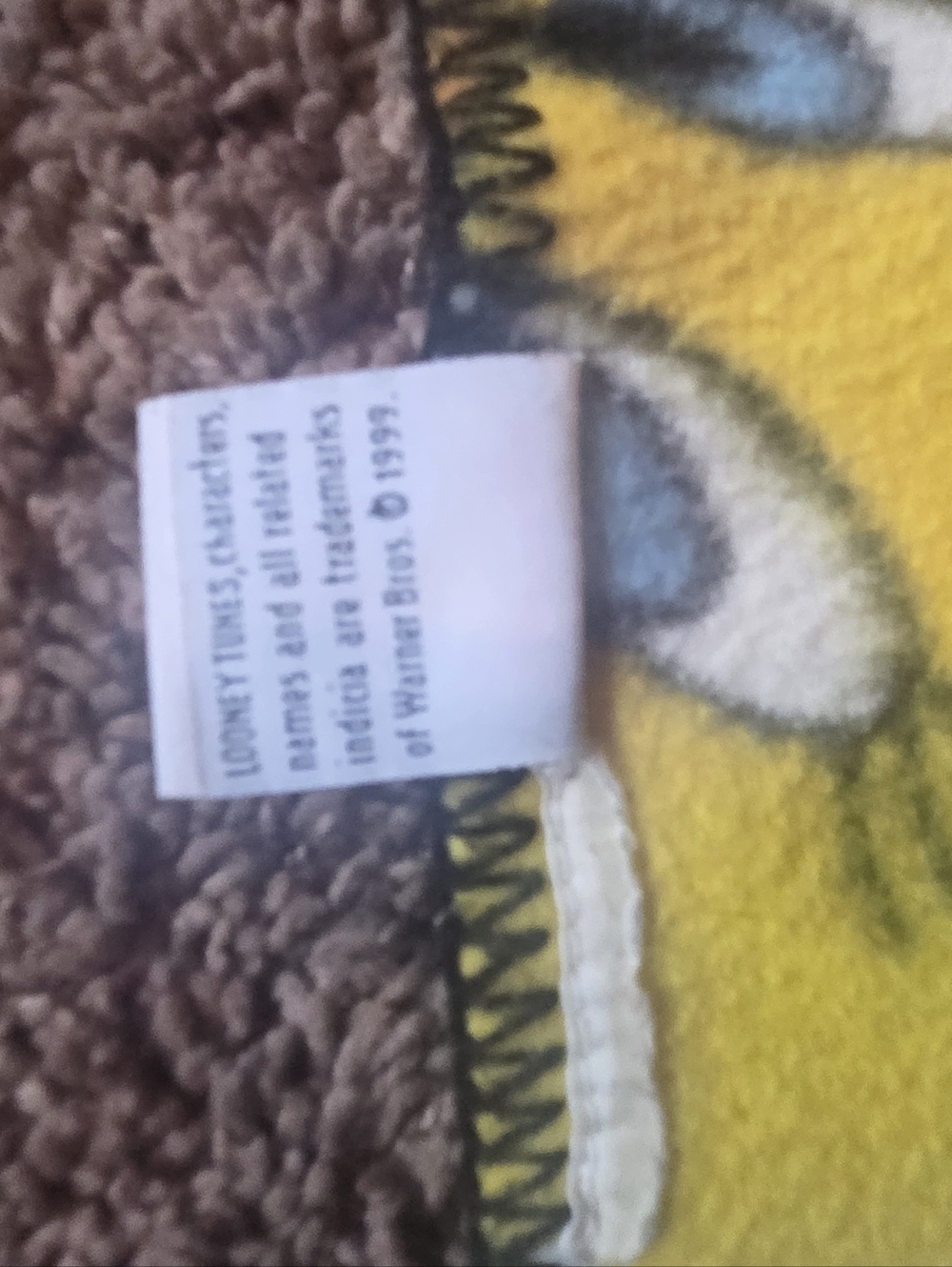 Vintage 1999 Tweety Bird Blue Floral Plush Throw Blanket - Picture 4 of 7
